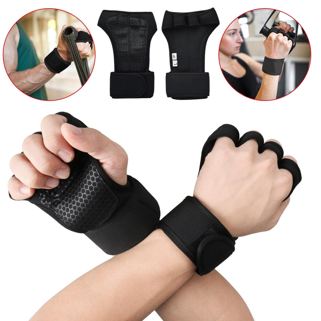 YNR GYM WEIGHT LIFTING GLOVES FITNESS Gel Padded Neoprene Wrist Support Straps