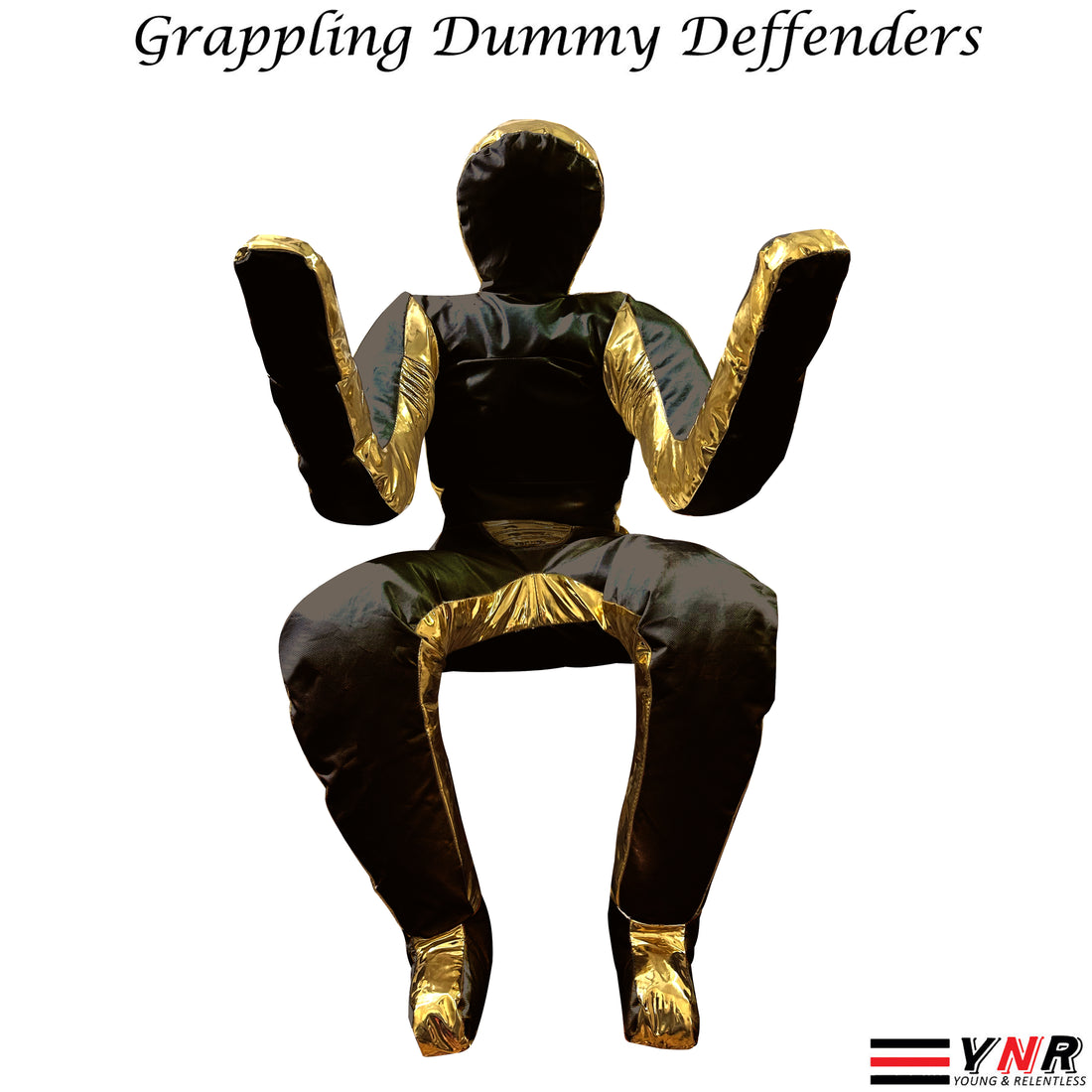 Special Limited Edition Brazilian Jiu Jitsu Premium Leather Grappling Dummy Boxing judo MMA - Black/Gold- Professional Range - DEFENDING POSITION