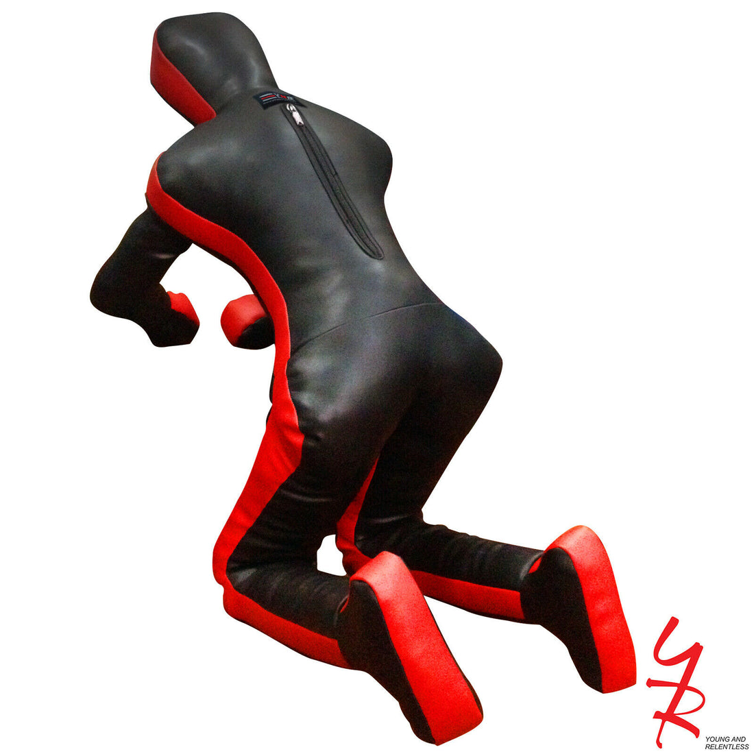 Brazilian Jiu Jitsu Synthetic Leather Grappling Kneeling Dummy Boxing judo MMA - Black/Red - KNEELING 6 Feet Pre Filled 13KG