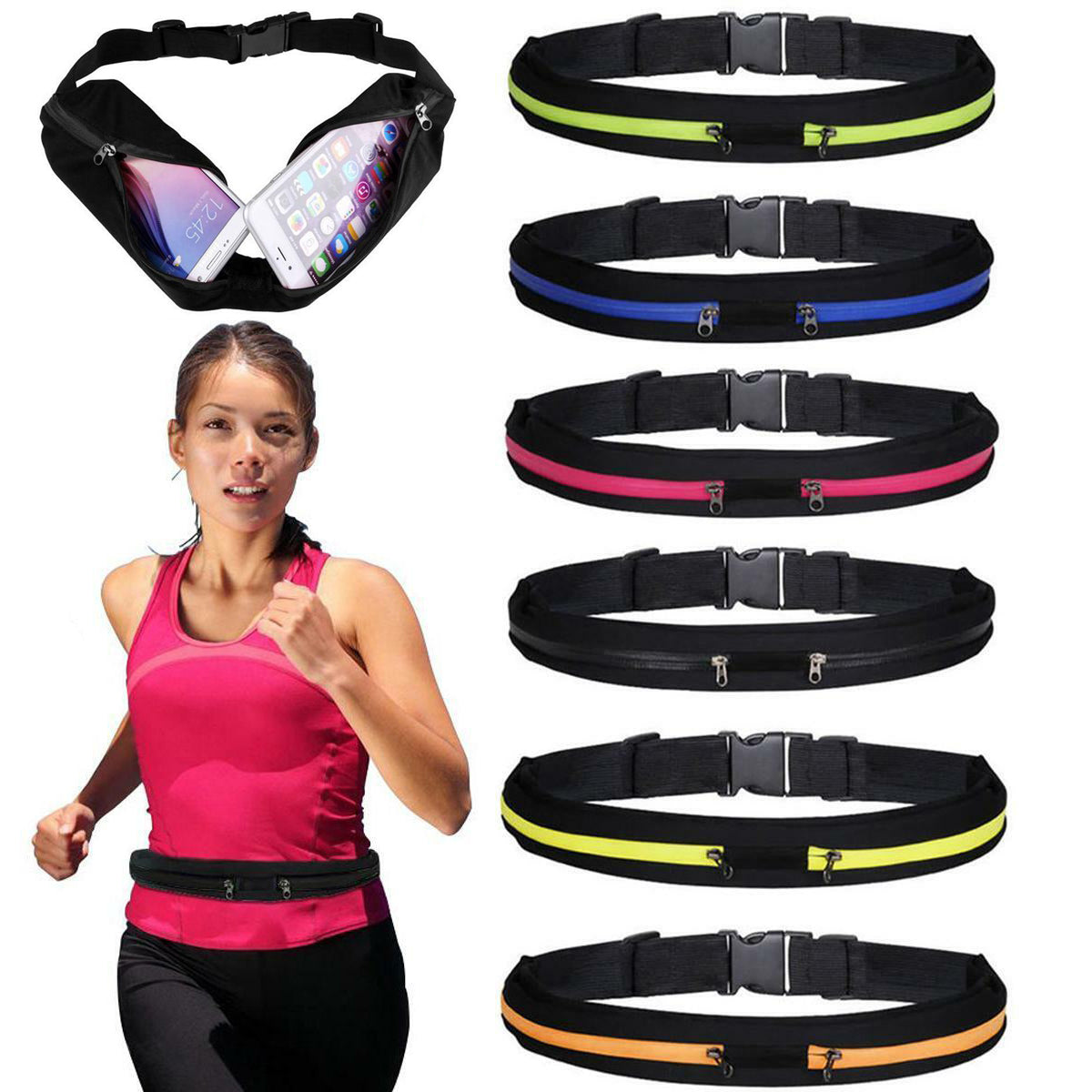 Dual pocket clearance running belt