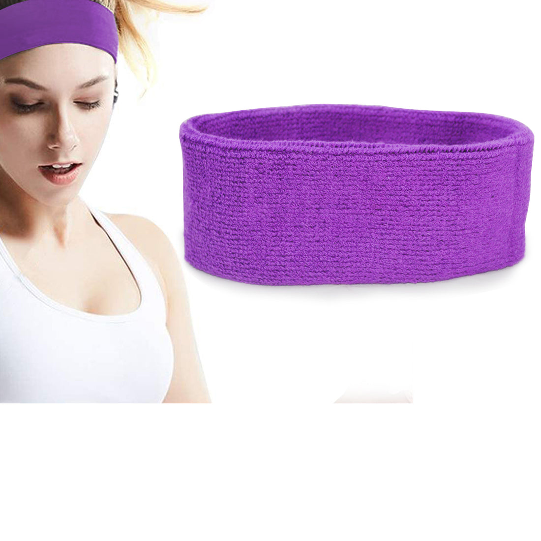 Sweatband Hairband Sports Sweat Headband Yoga Gym Stretch Unisex Head Band Mens