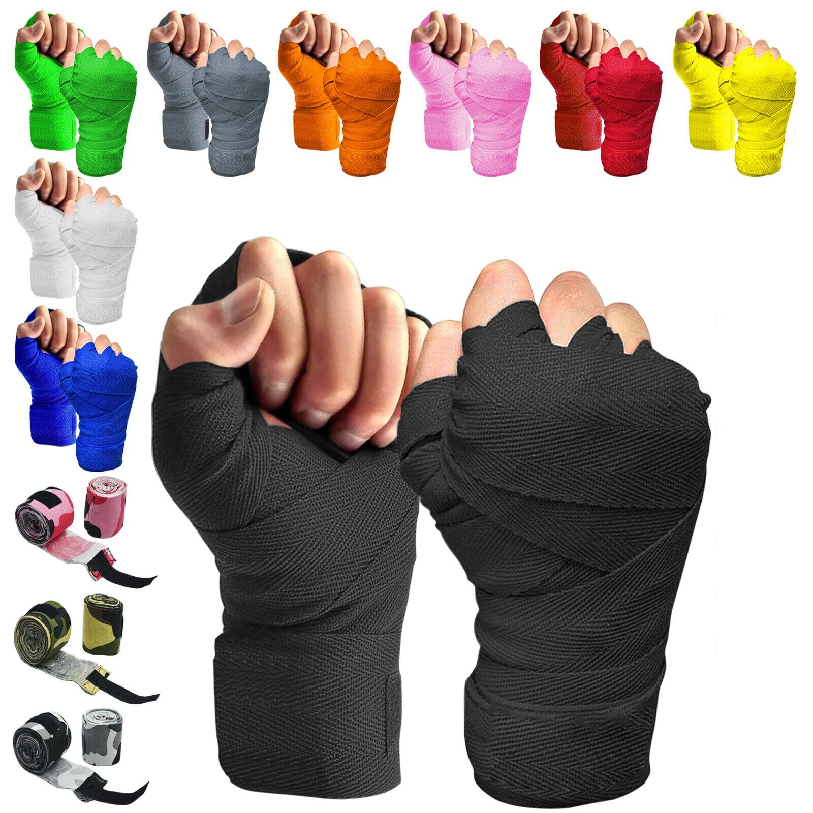 Boxing Hand Wraps Elasticated Inner Gloves Bandages MMA Muay Thai Kick YNR Sports Fitness