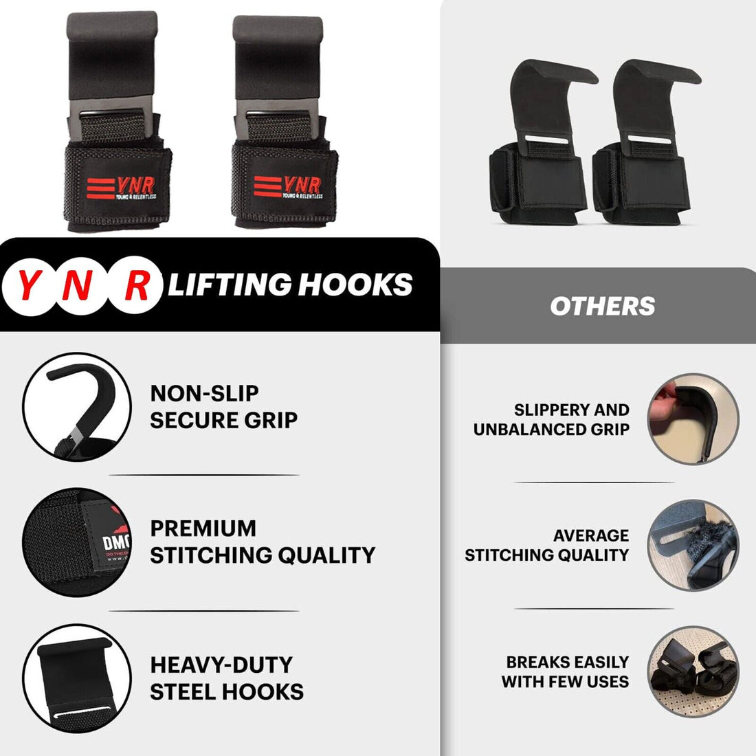 Power Weight Lifting Body-Building Steel Hooks
