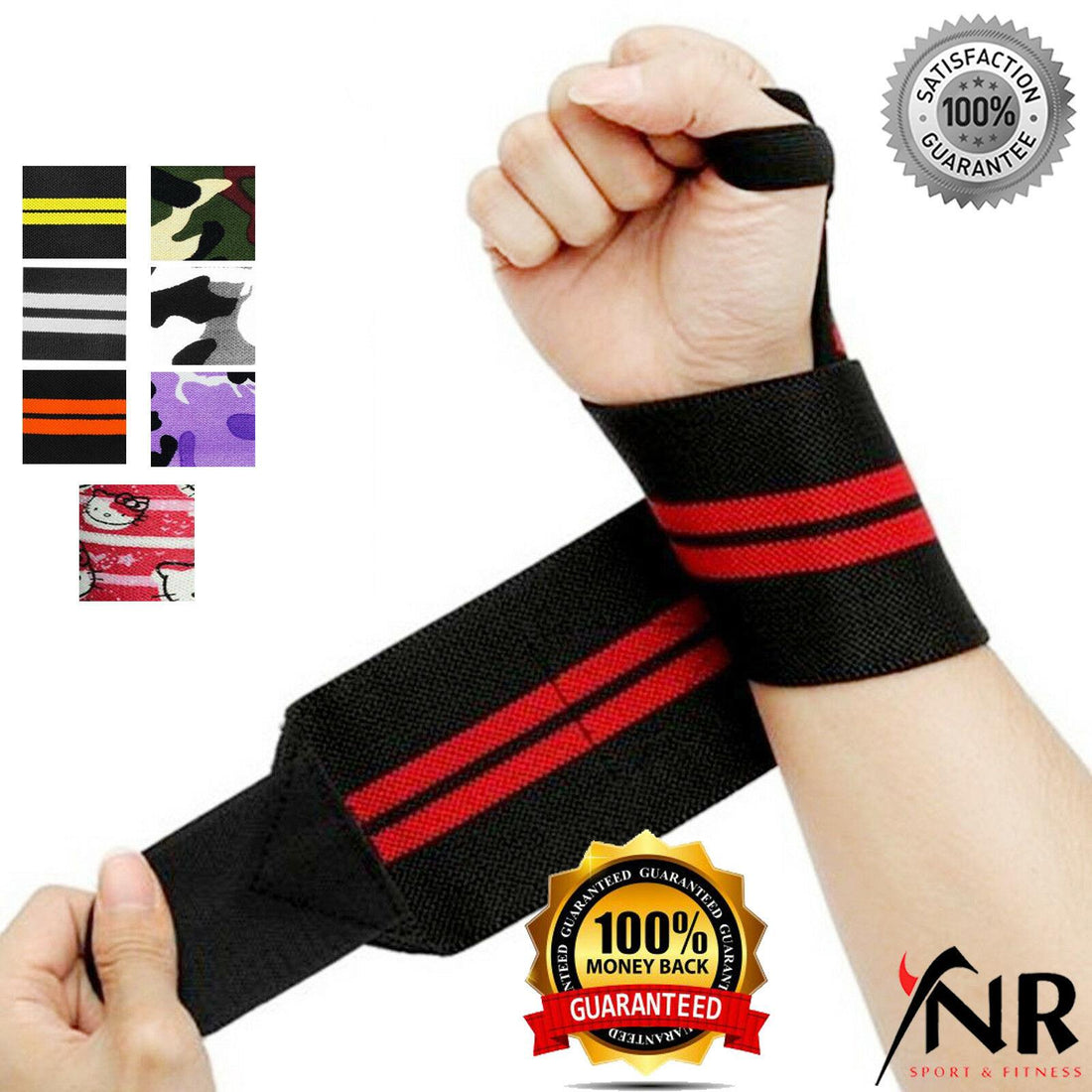 Power Weight Lifting Wrist Wraps Gym Training Straps Hand Bar Support Gloves NEW