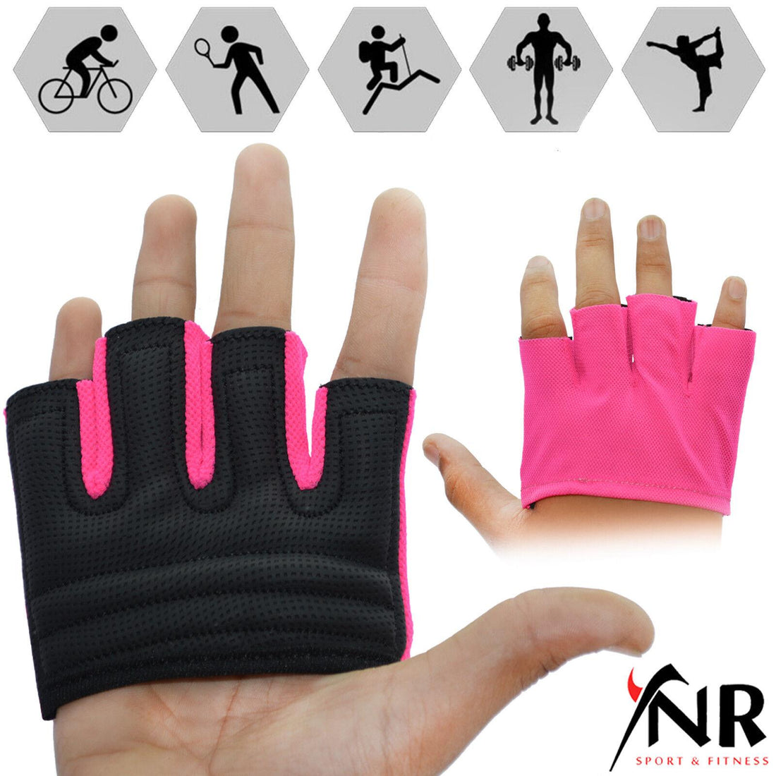 Weight Lifting Grips Training Gym Straps Gloves Finger Joint Support Bar S M L