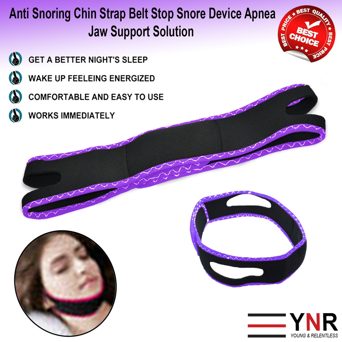 Snore Belt Stop Anti Snoring Cpap Chin Strap Quiet Sleep Apnea Jaw Solution